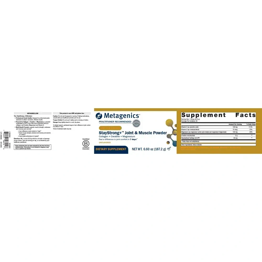 Product image for Stay Strong+™Joint &amp; Muscle- Collagen, Creatine &amp; Magnesium Powder.