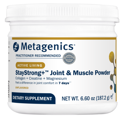 Stay Strong+™Joint & Muscle Powder, Collagen + Creatine + Magnesium, Unflavored 187 Grams