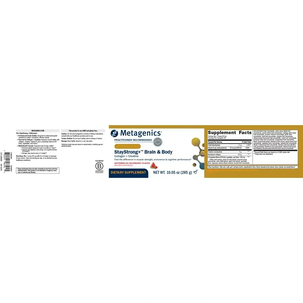 Product image for StayStrong+ Brain &amp; Body- Collagen &amp; Creatine Powder.
