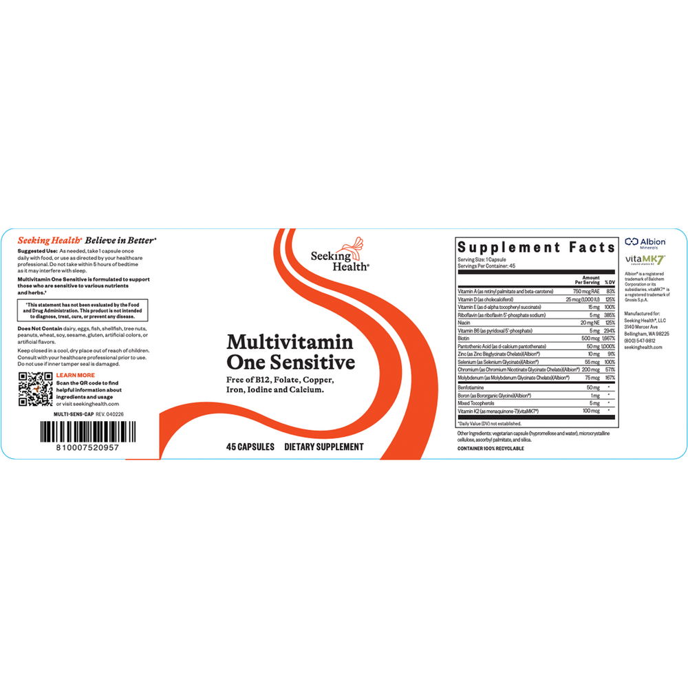Product image for Multivitamin One Sensitive.