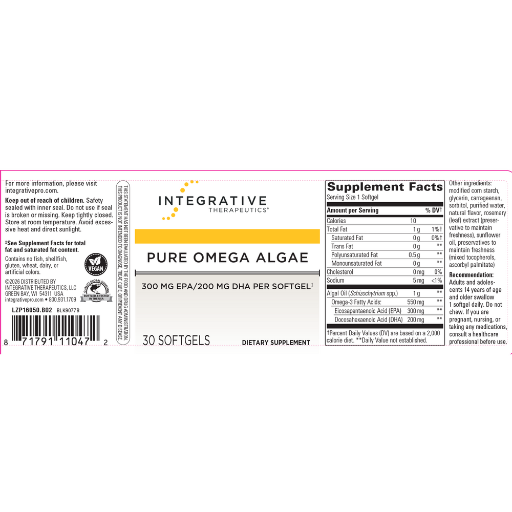 Product image for Pure Omega Algae.
