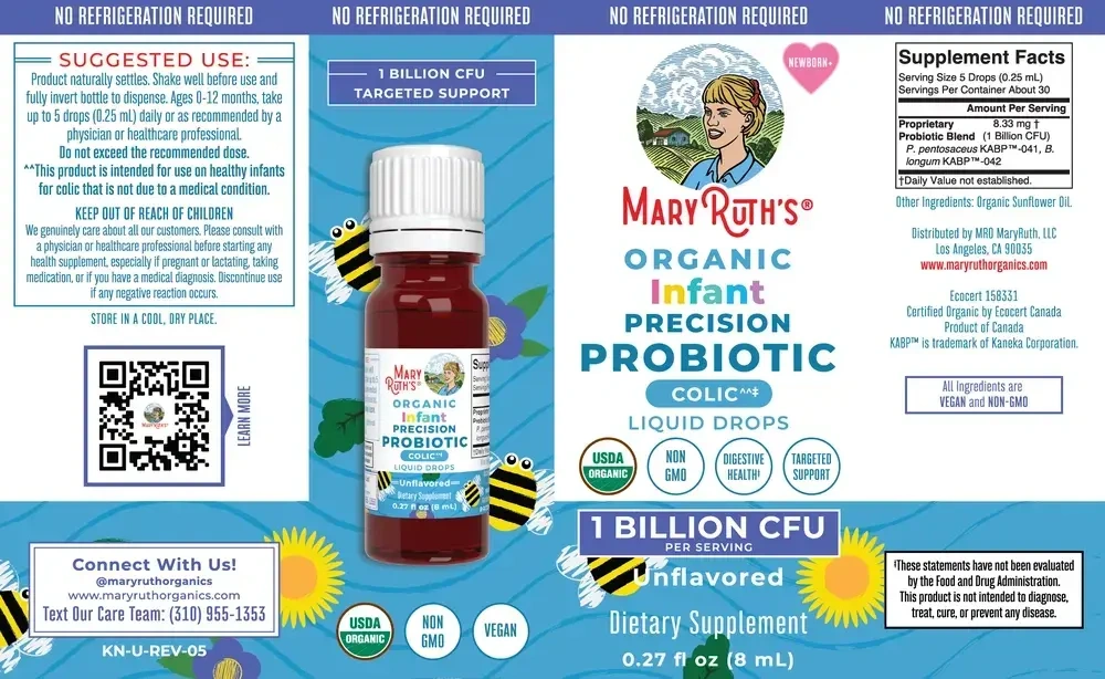 Product image for Organic Infant Precision Probiotic Colic Liquid Drops, Unflavored.