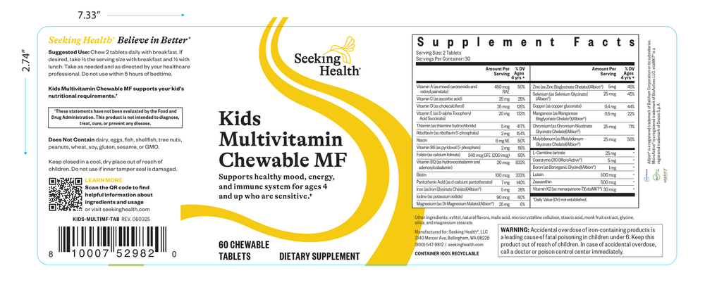 Product image for Kids Multivitamin Chewable MF.