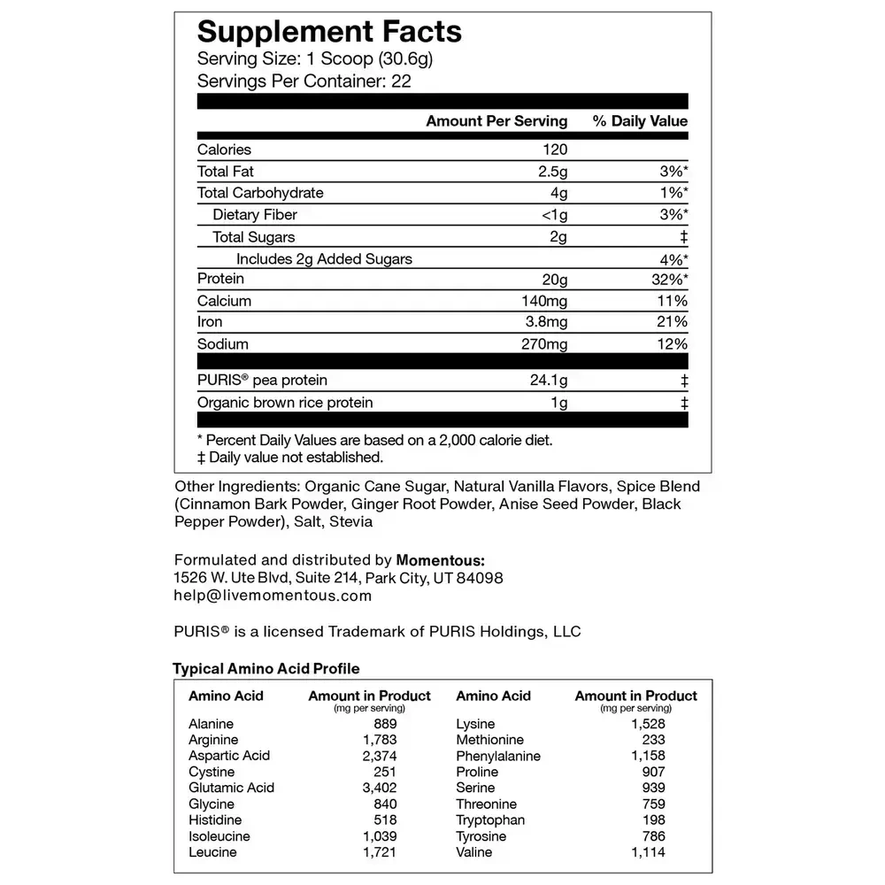 Product image for 100% Plant Protein, Vanilla Spice.
