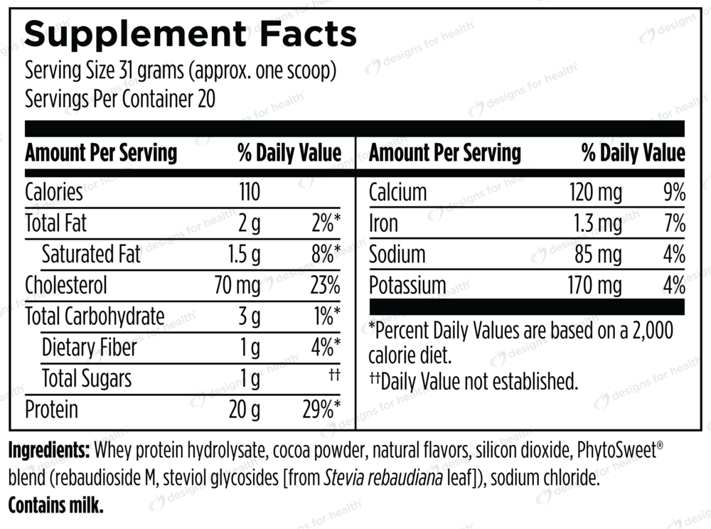 Product image for Hydrolyzed Whey Protein Powder, Chocolate.