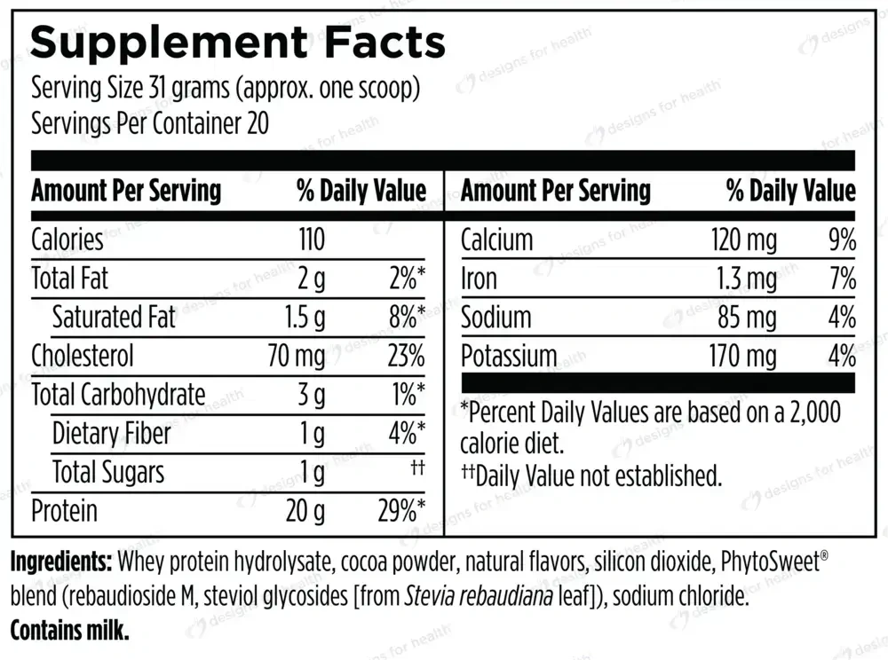 Product image for Hydrolyzed Whey Protein Powder, Chocolate.