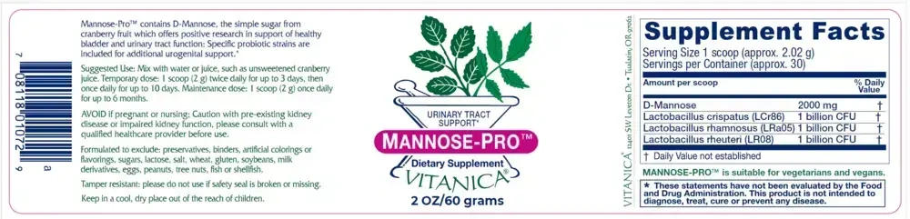 Product image for Mannose-Pro™ Urinary Tract Support.