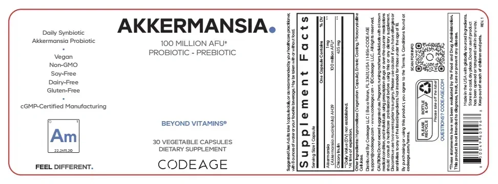 Product image for Akkermansia 100 million AFU Probiotic - Prebiotic.
