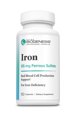 Iron 65mg, Ferrous Sulfate 90 capsules