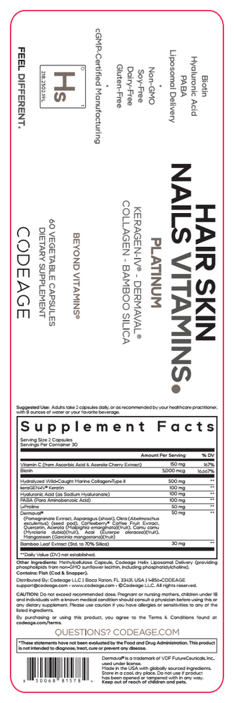 Product image for Hair Skin Nails Vitamins Platinum.