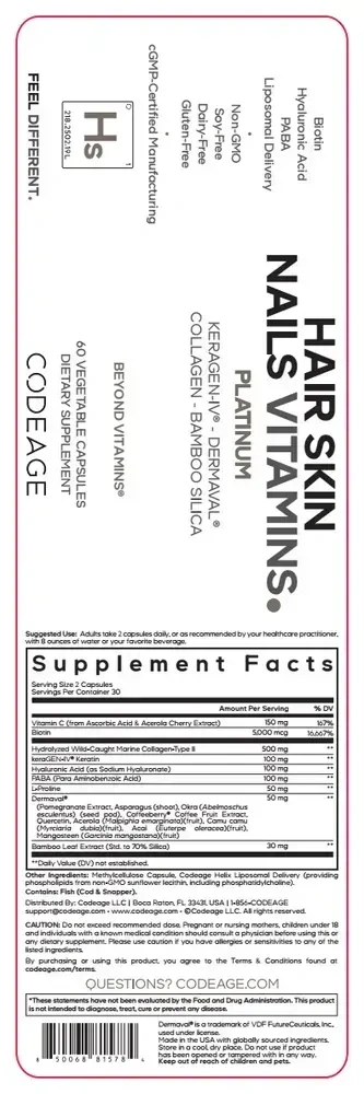 Product image for Hair Skin Nails Vitamins Platinum.
