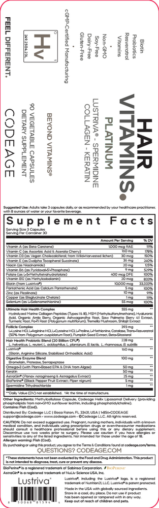 Product image for Hair Vitamins Platinum.