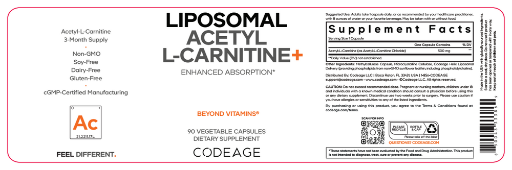 Product image for Liposomal Acetyl L-Carnitine+.