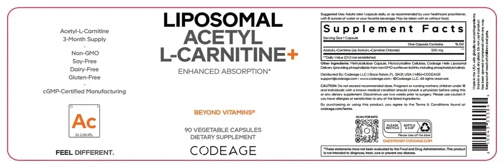 Product image for Liposomal Acetyl L-Carnitine+.