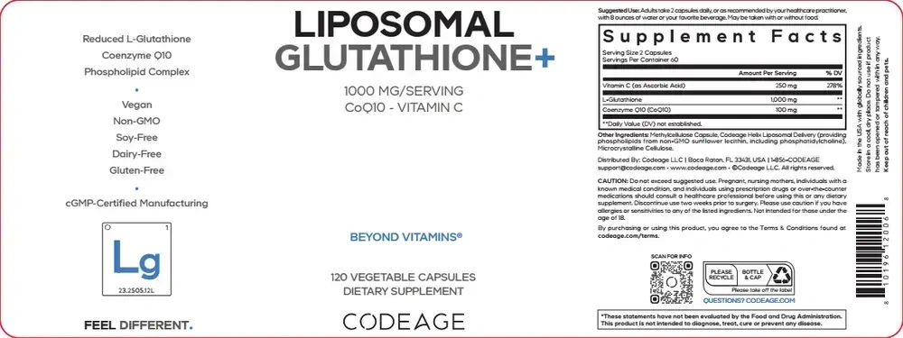 Product image for Liposomal Glutathione+ 1000 mg.