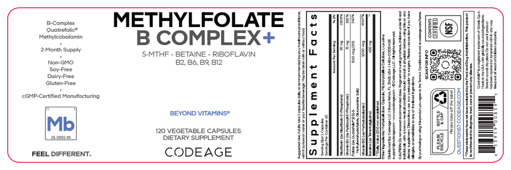 Product image for Methylfolate B Complex+.
