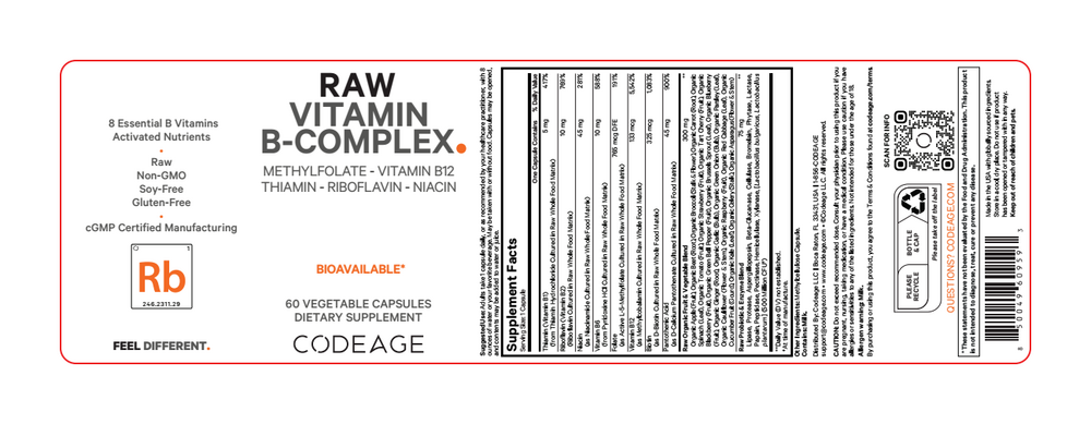 Product image for Raw Vitamin B Complex.