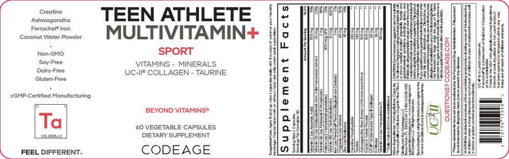 Product image for Teen Athlete Multivitamin+.