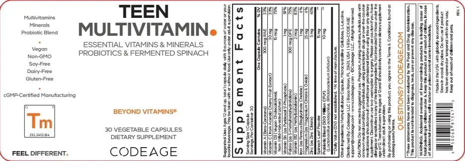 Product image for Teen Multivitamin.