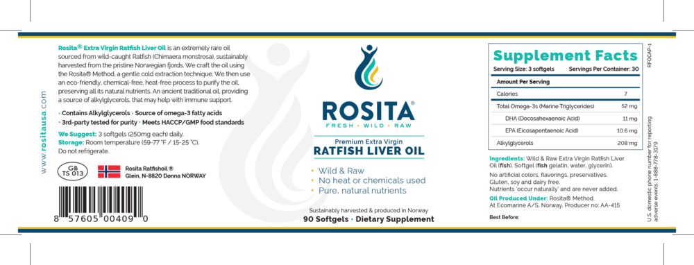 Product image for Premium Extra Virgin Ratfish Liver Oil.