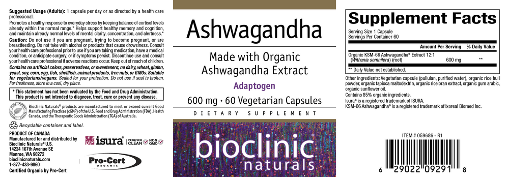 Product image for Ashwagandha 600mg.