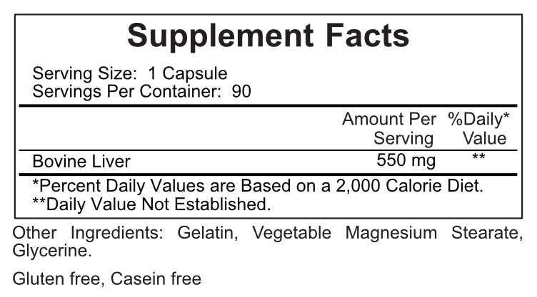 Product image for Lyophilized Bovine Liver.