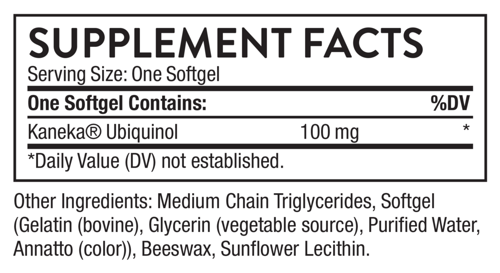Product image for Ubiquinol 100 mg.