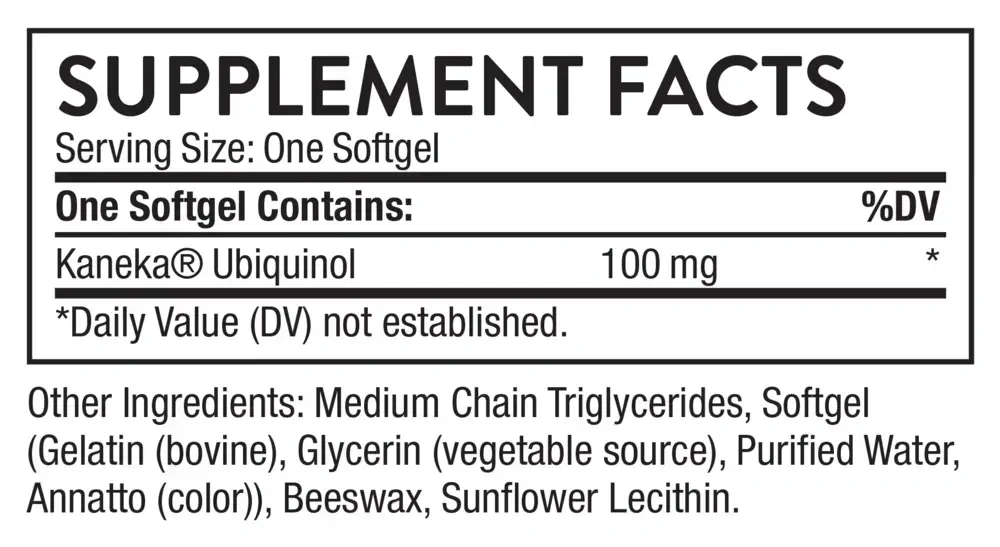 Product image for Ubiquinol 100 mg.