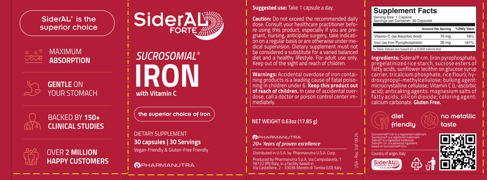 Product image for SiderAL Forte (Sucrosomial® Iron with Vitamin C).