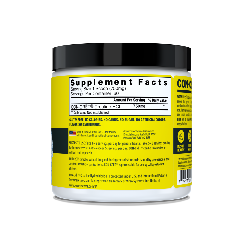 Product image for Creatine HCl Powder, 750mg, Unflavored.