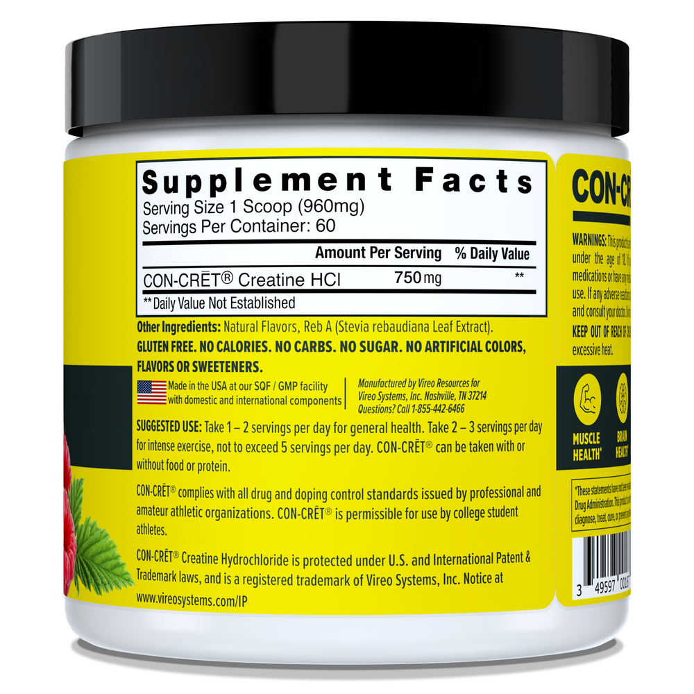 Product image for Creatine HCl Powder, Raspberry.