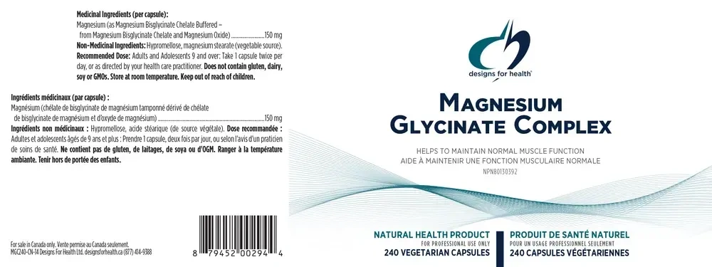 Product image for Magnesium Glycinate Complex, 150 mg.