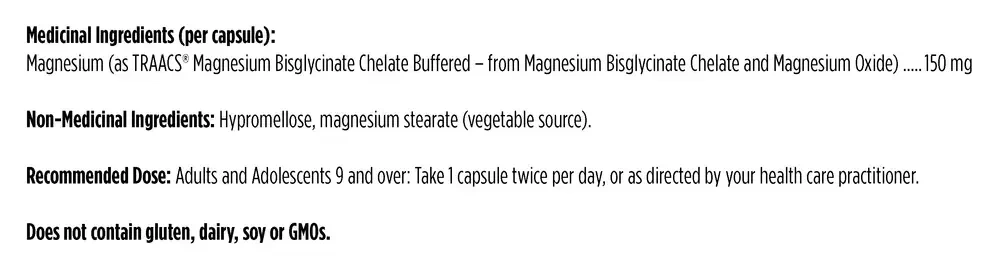 Product image for Magnesium Glycinate Complex, 150 mg.