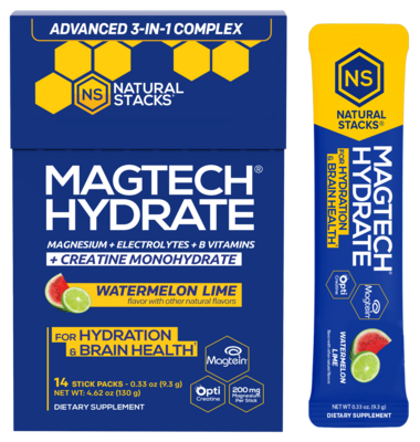 Magtech® Hydrate + Creatine Monohydrate Stick Packs, Watermelon Lime 14 count