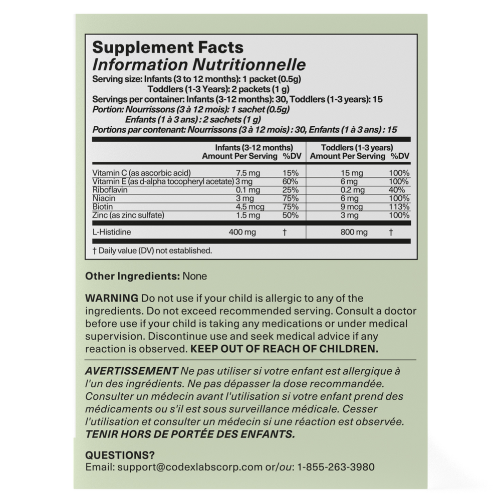 Product image for Bia Infant and Toddler Skin Barrier Support L-Histidine.