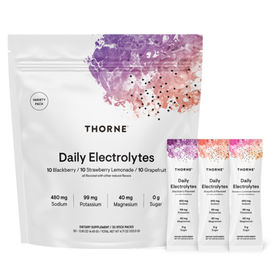 Daily Electrolytes Variety Pack, Blackberry, Strawberry Lemonade, Grapefruit 30 packets