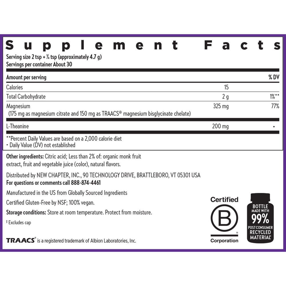 Product image for Magnesium + L Theanine Powder, Lavender Lemon.