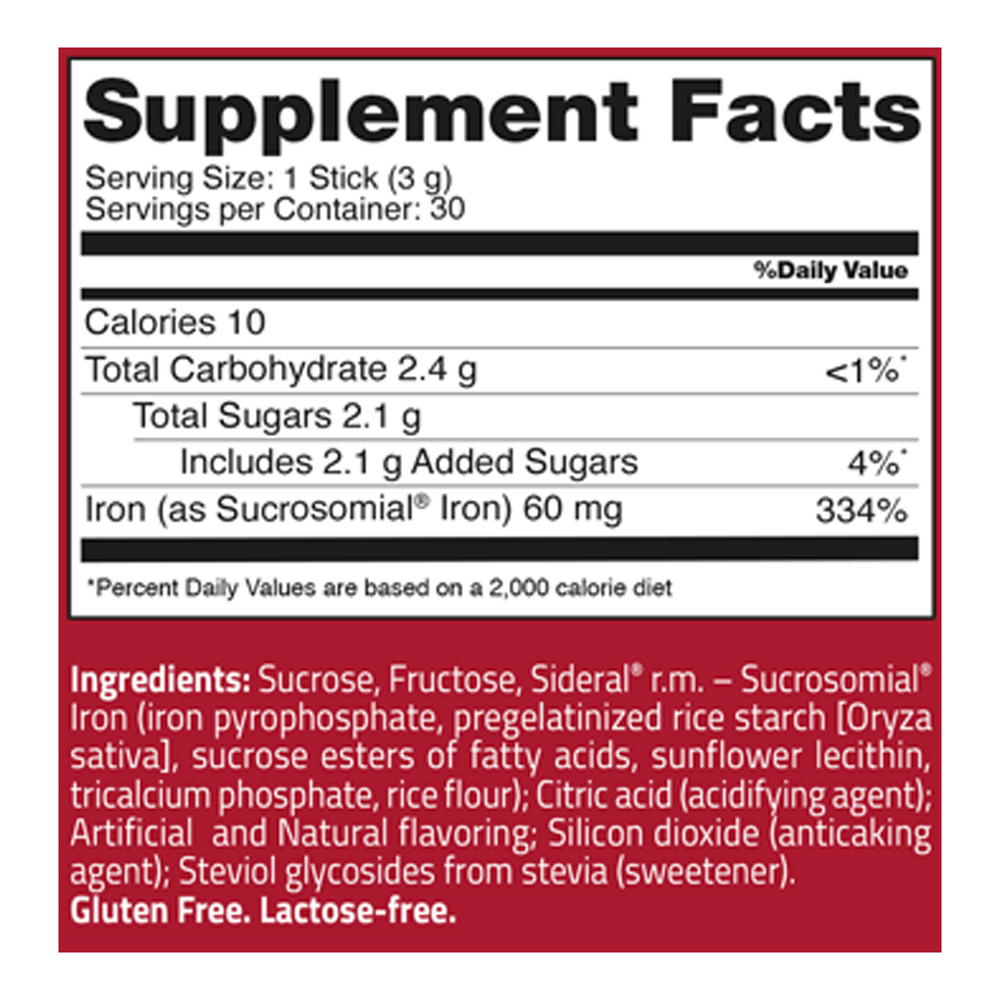 Product image for Sucrosomial® Iron Extra Strength Powder Packets, Lemon.