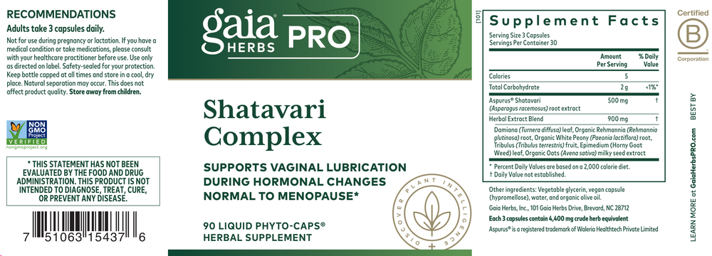 Product image for Shatavari Complex, Supports Vaginal Lubrication During Hormonal Changes Normal to Menopause.