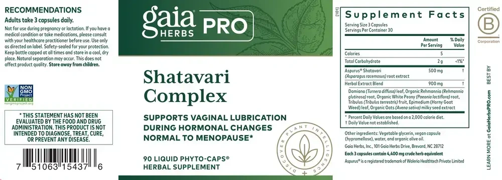 Product image for Shatavari Complex, Supports Vaginal Lubrication During Hormonal Changes Normal to Menopause.