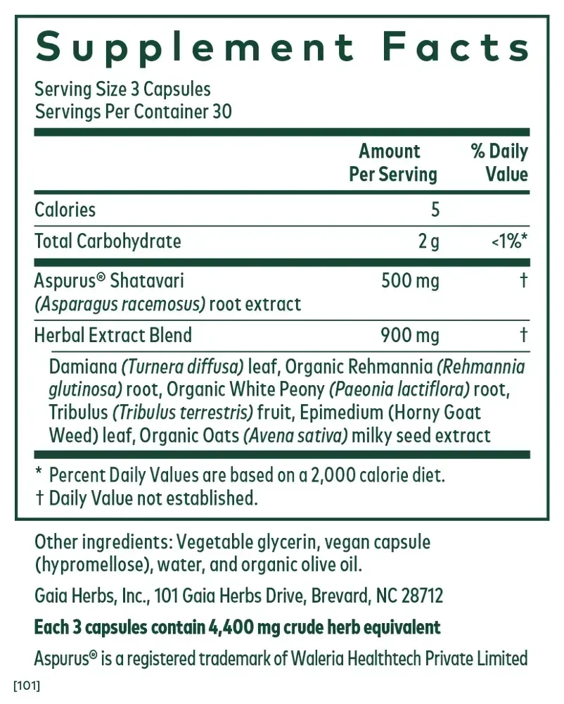 Product image for Shatavari Complex, Supports Vaginal Lubrication During Hormonal Changes Normal to Menopause.