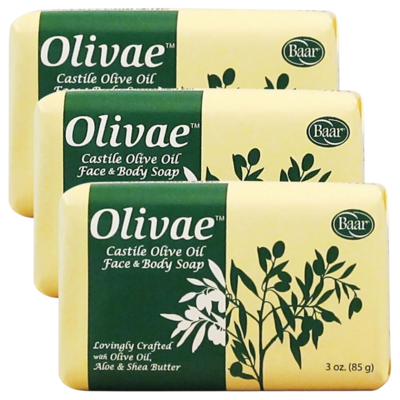 Olivae™ Castile Olive Oil Face & Body Soap, 3 Bar Set 3 Count