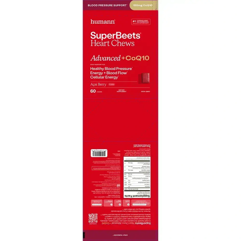 Product image for SuperBeets® Heart Chews Advanced + CoQ10, Acai Berry.