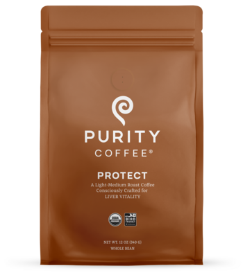 Protect Light-Medium Roast Coffee, Liver Support, Whole Bean 12 Ounces