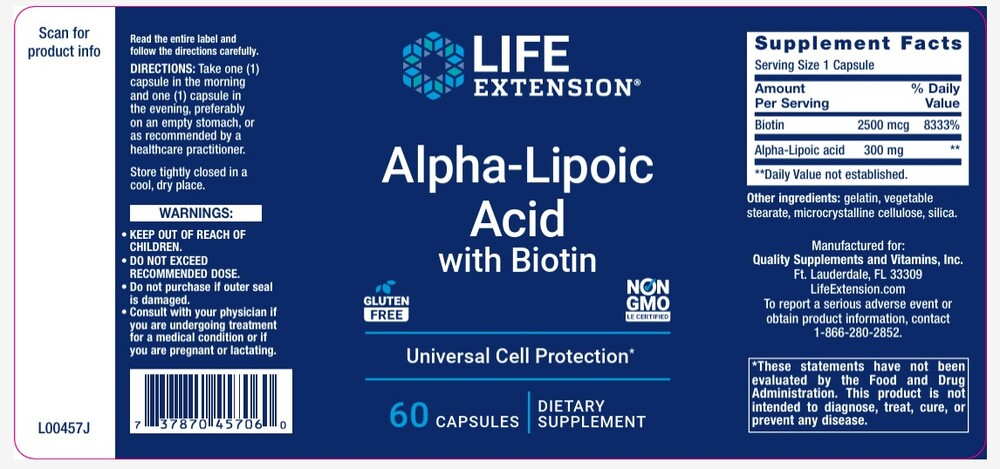 Product image for Alpha-Lipoic Acid with Biotin.