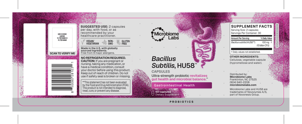 Product image for Bacillus Subtilis, HU58™, 100 mg (10 billion CFU).