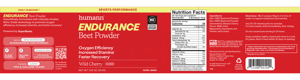 Product image for Endurance Beet Powder.