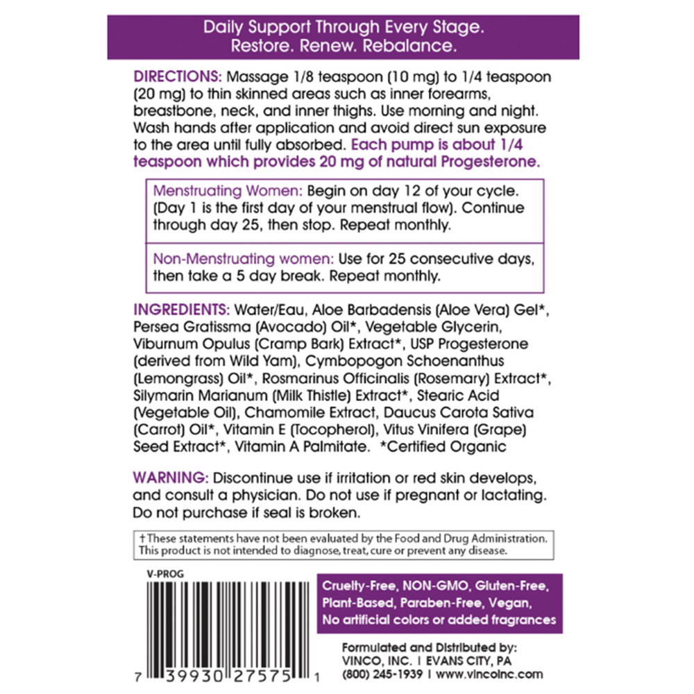 Product image for PROGEST, Naturally Bio-identical &amp; USP Micronized.