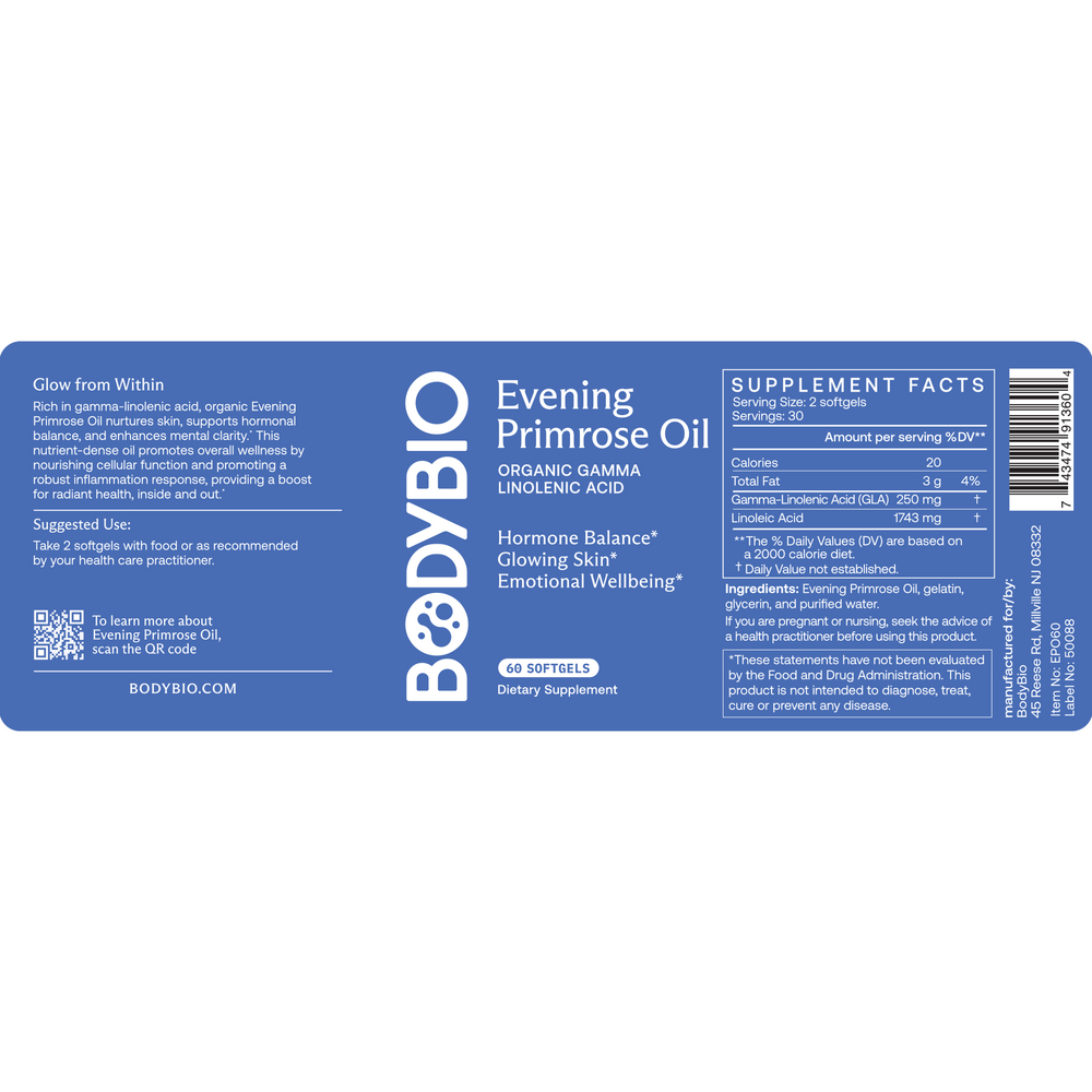 Product image for Evening Primrose Oil.