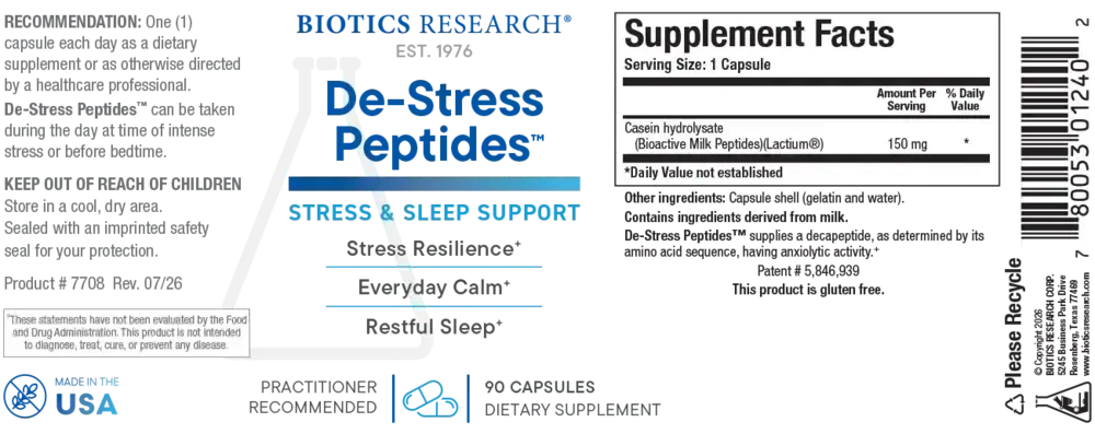 Product image for De-Stress Peptides™.